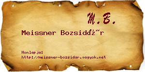 Meissner Bozsidár névjegykártya